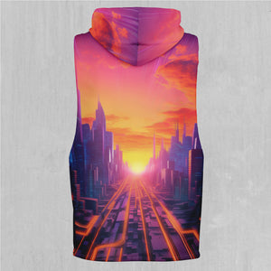 Neon Skyline Sleeveless Hoodie