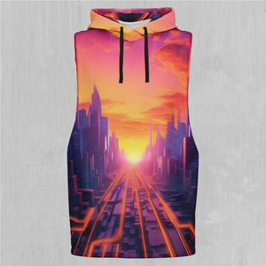Neon Skyline Sleeveless Hoodie