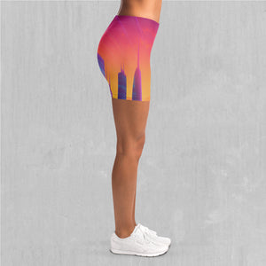 Neon Skyline Yoga Shorts