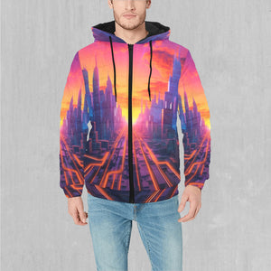 Neon Skyline Puffer Jacket
