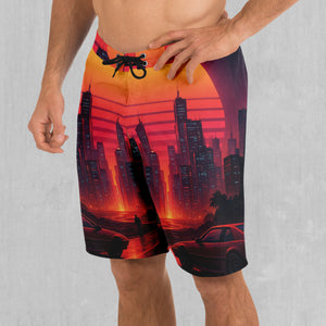 Neon Sunrise Board Shorts