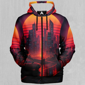 Neon Sunrise Sherpa Hoodie