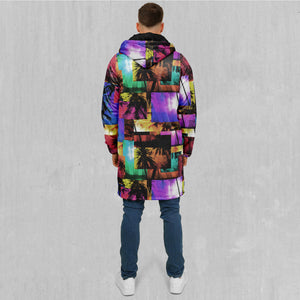 Paradise Collage Zip Up Cloak (Black Fur)