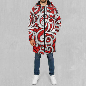 Polynesian Warrior Zip Up Cloak (Black Fur)