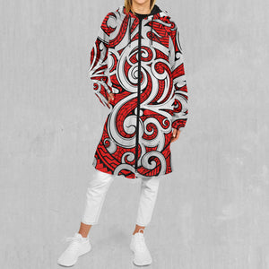 Polynesian Warrior Zip Up Cloak (Black Fur)