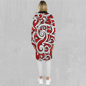 Polynesian Warrior Zip Up Cloak (Black Fur)