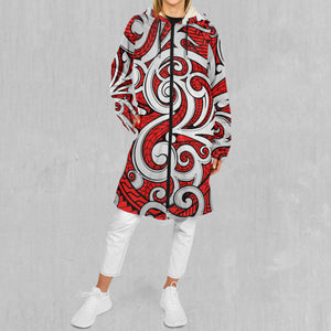 Polynesian Warrior Zip Up Cloak (White Fur)