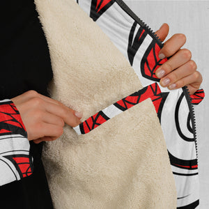 Polynesian Warrior Zip Up Cloak (White Fur)