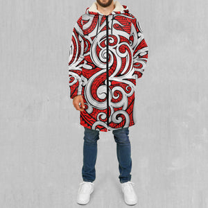 Polynesian Warrior Zip Up Cloak (White Fur)