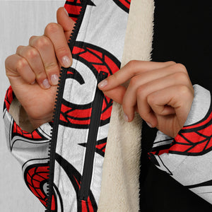 Polynesian Warrior Zip Up Cloak (White Fur)