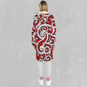 Polynesian Warrior Zip Up Cloak (White Fur)