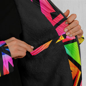 Prismatic Spectrum Zip Up Cloak (White Fur)