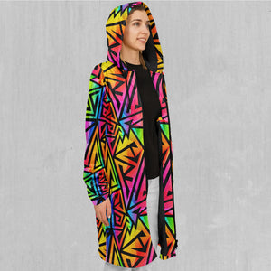 Prismatic Spectrum Zip Up Cloak (White Fur)