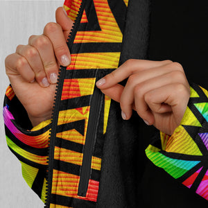 Prismatic Spectrum Zip Up Cloak (White Fur)