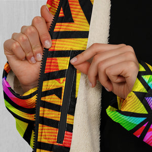 Prismatic Spectrum Zip Up Cloak (Black Fur)