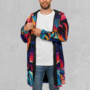Psychedelic Vortex Zip Up Cloak (Black Fur)