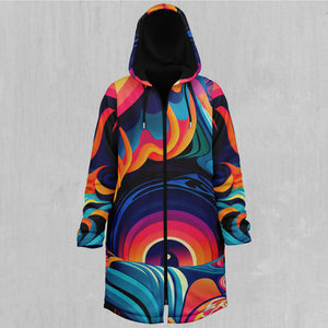 Psychedelic Vortex Zip Up Cloak (Black Fur)