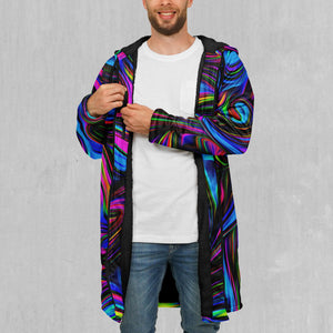 Psychedelic Waves Zip Up Cloak (Black Fur)