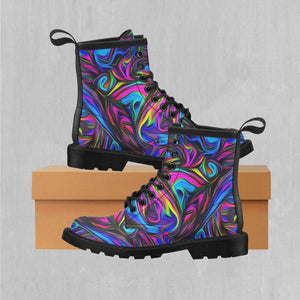 Psychedelic Waves Women's Lace Up Boots