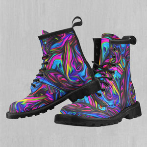 Psychedelic Waves Women's Lace Up Boots