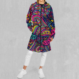 Psychotropic Zip Up Cloak (Black Fur)