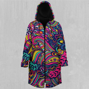 Psychotropic Zip Up Cloak (Black Fur)