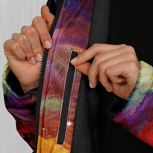 Rainbow Galaxy Zip Up Cloak (Black Fur)