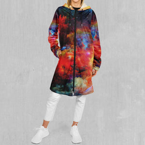 Rainbow Galaxy Zip Up Cloak (White Fur)