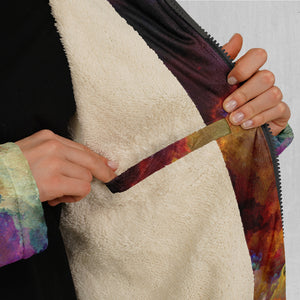 Rainbow Galaxy Zip Up Cloak (White Fur)