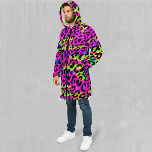 Rave Leopard Zip Up Cloak (White Fur)