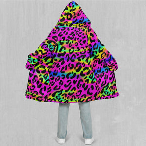 Rave Leopard Zip Up Cloak (White Fur)