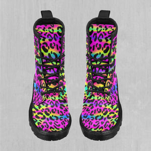 Rave Leopard Women's Lace Up Boots