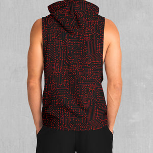 Red Cybernetic Sleeveless Hoodie
