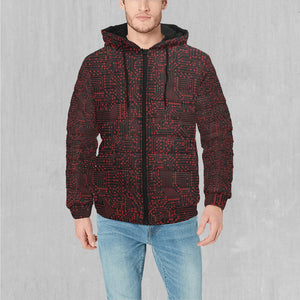 Red Cybernetic Puffer Jacket