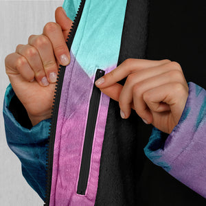 River of Bliss Zip Up Cloak (Black Fur)