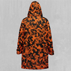 Savage Orange Camo Zip Up Cloak (Black Fur)