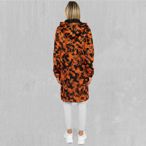 Savage Orange Camo Zip Up Cloak (Black Fur)