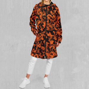 Savage Orange Camo Zip Up Cloak (Black Fur)