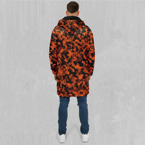 Savage Orange Camo Zip Up Cloak (Black Fur)