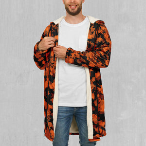 Savage Orange Camo Zip Up Cloak (White Fur)