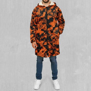 Savage Orange Camo Zip Up Cloak (White Fur)