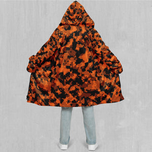 Savage Orange Camo Zip Up Cloak (White Fur)