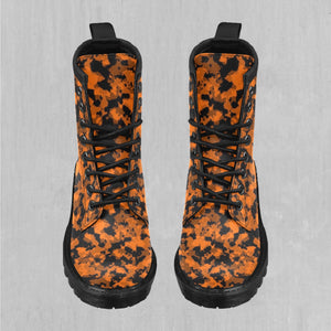 Savage Orange Camo Women's Lace Up Boots