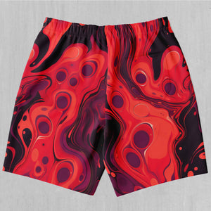 Scarlet Fusion Shorts - Festival Clothing, Rave Outfits, EDM Gear