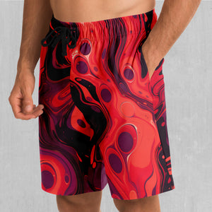 Scarlet Fusion Shorts - Festival Clothing, Rave Outfits, EDM Gear