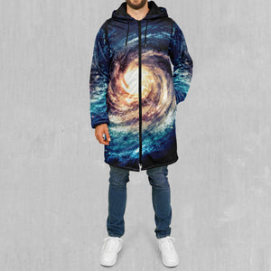 Spiral Galaxy Zip Up Cloak (Black Fur)