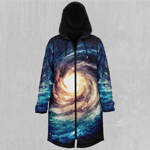 Spiral Galaxy Zip Up Cloak (Black Fur)
