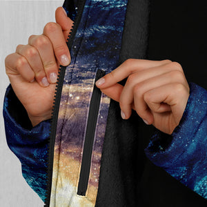 Spiral Galaxy Zip Up Cloak (Black Fur)