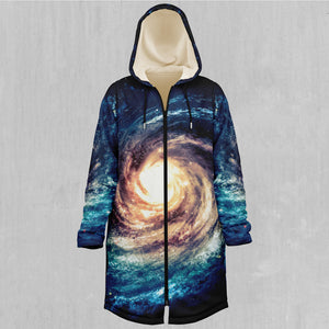 Spiral Galaxy Zip Up Cloak (White Fur)