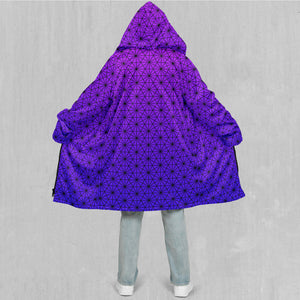 Star Net (Ultraviolet) Zip Up Cloak (Black Fur)